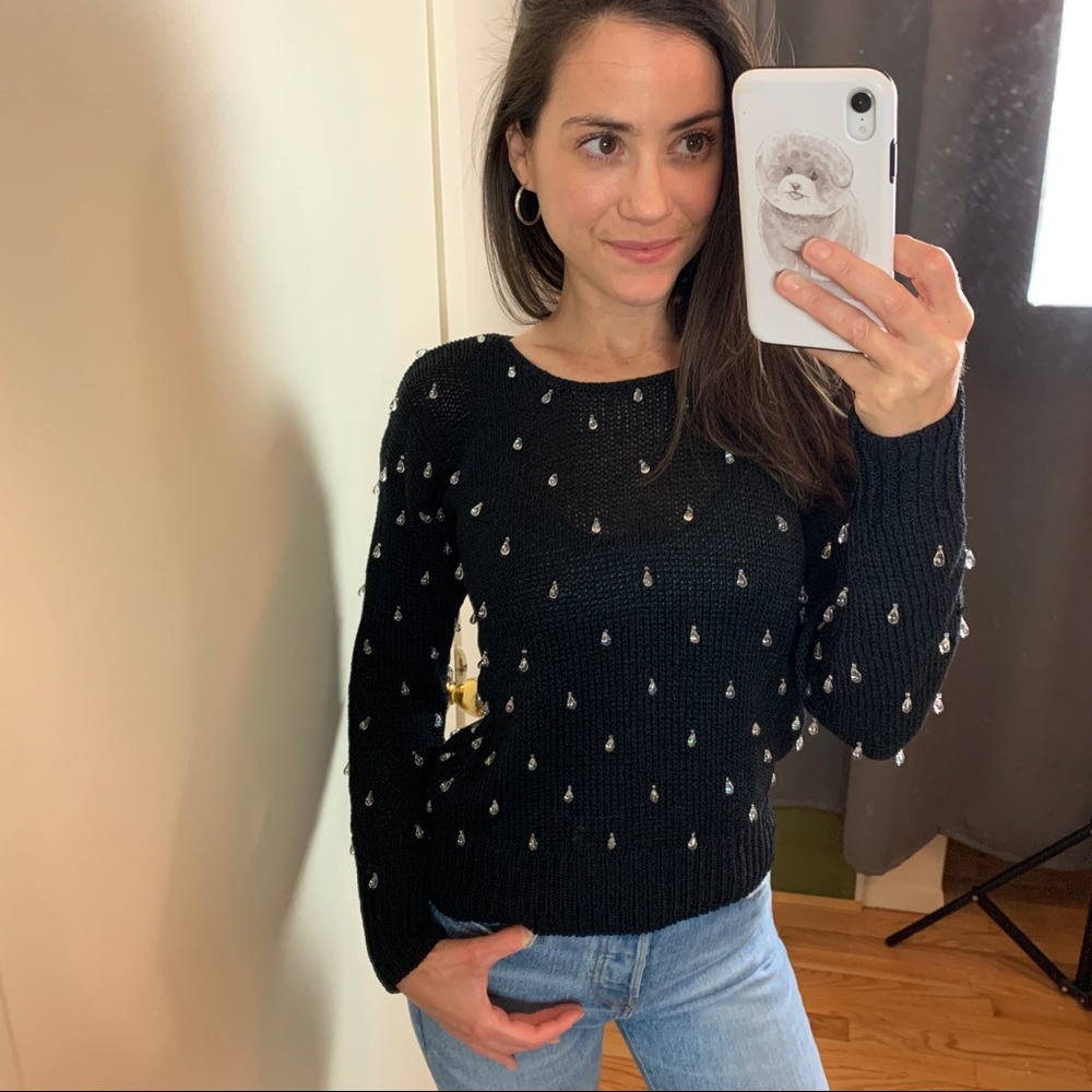 🚨SOLD Vintage Liz Claiborne Beaded Silk Blend Sweater XS - S